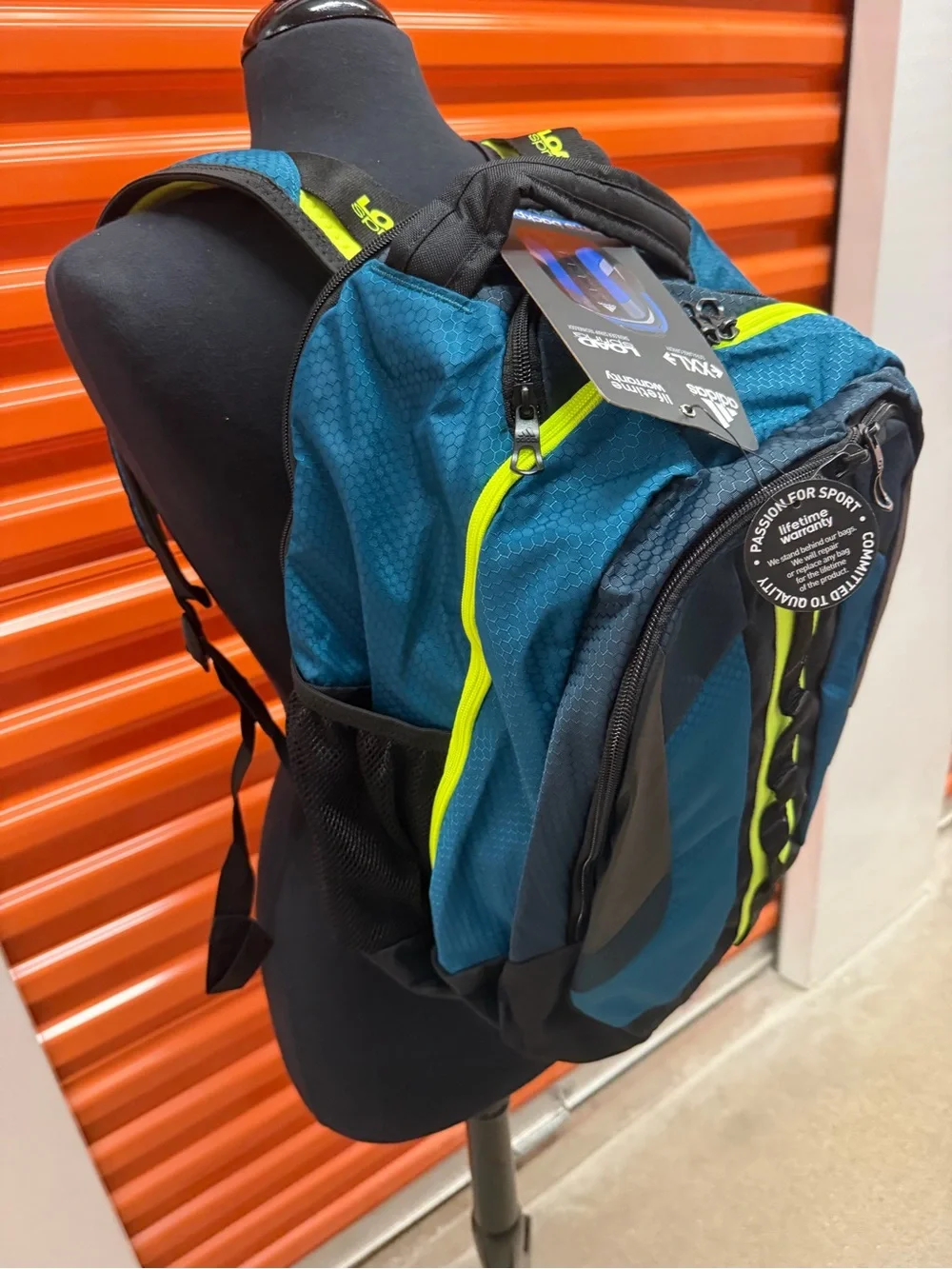 NWT Adidas Men's 2XL Prime Teal & Neon Green Performance Backpack